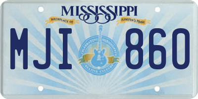 MS license plate MJI860
