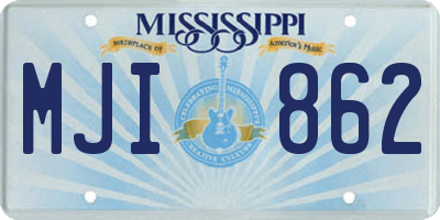 MS license plate MJI862