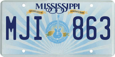 MS license plate MJI863