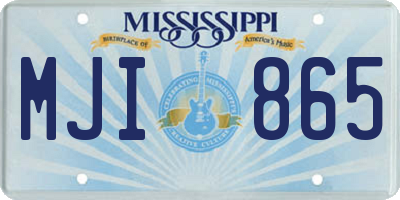 MS license plate MJI865