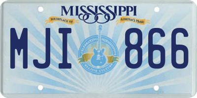 MS license plate MJI866