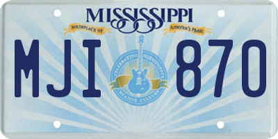 MS license plate MJI870