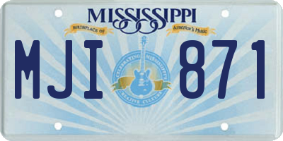 MS license plate MJI871
