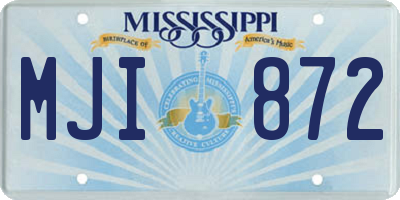 MS license plate MJI872