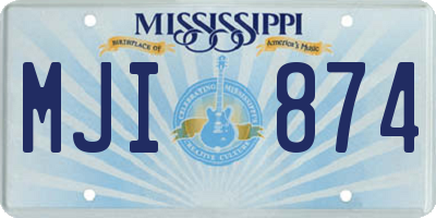 MS license plate MJI874