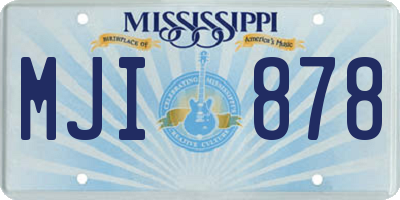 MS license plate MJI878