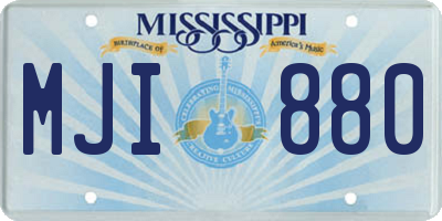 MS license plate MJI880