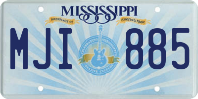 MS license plate MJI885