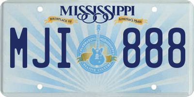MS license plate MJI888
