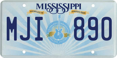 MS license plate MJI890