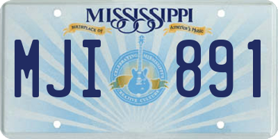 MS license plate MJI891