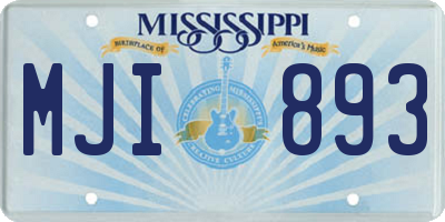 MS license plate MJI893