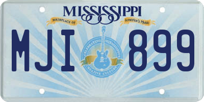 MS license plate MJI899