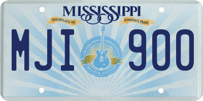 MS license plate MJI900