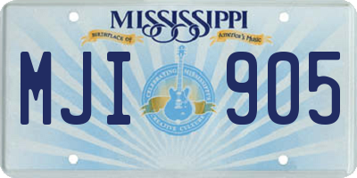 MS license plate MJI905