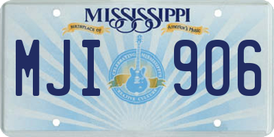 MS license plate MJI906