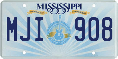 MS license plate MJI908
