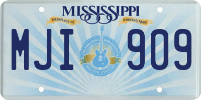 MS license plate MJI909