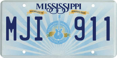 MS license plate MJI911