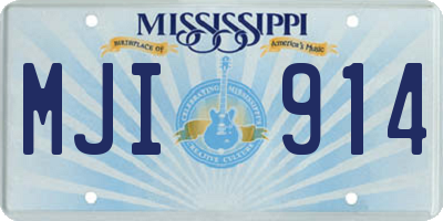 MS license plate MJI914
