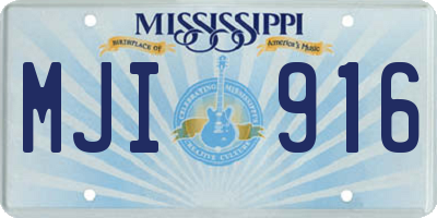 MS license plate MJI916