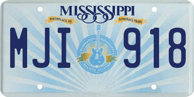 MS license plate MJI918