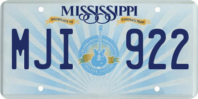 MS license plate MJI922