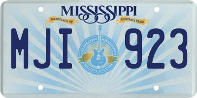 MS license plate MJI923
