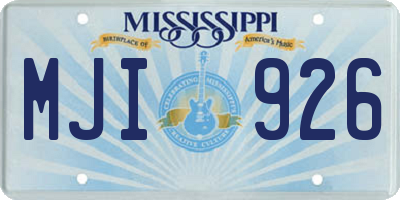 MS license plate MJI926