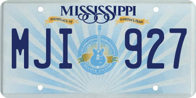 MS license plate MJI927