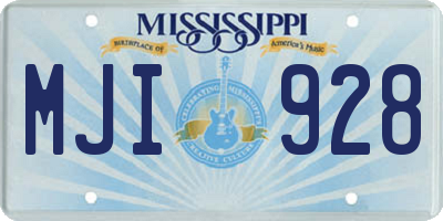 MS license plate MJI928