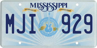 MS license plate MJI929