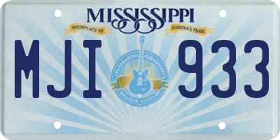 MS license plate MJI933