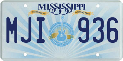 MS license plate MJI936