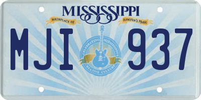 MS license plate MJI937