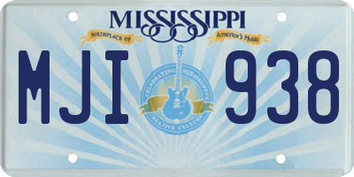 MS license plate MJI938