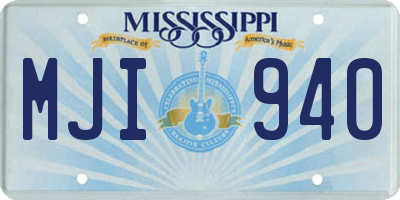 MS license plate MJI940