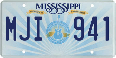 MS license plate MJI941