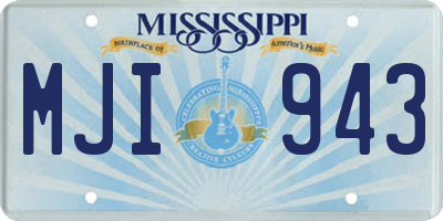 MS license plate MJI943