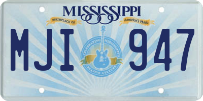 MS license plate MJI947
