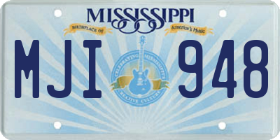 MS license plate MJI948
