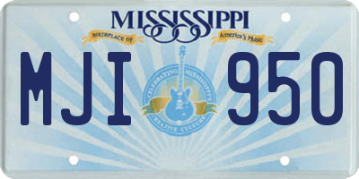 MS license plate MJI950