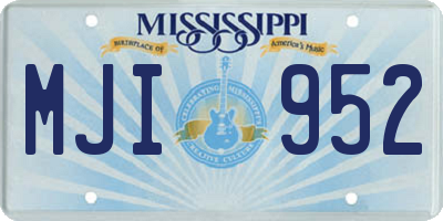 MS license plate MJI952