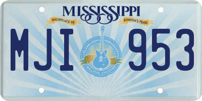 MS license plate MJI953