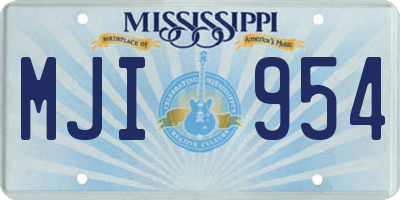 MS license plate MJI954