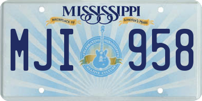 MS license plate MJI958