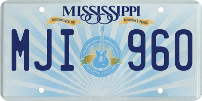 MS license plate MJI960
