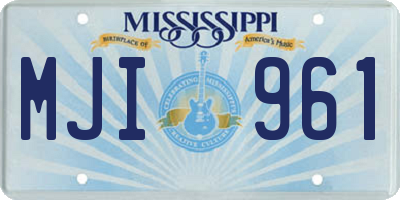 MS license plate MJI961