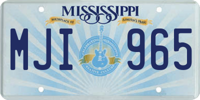 MS license plate MJI965