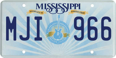MS license plate MJI966